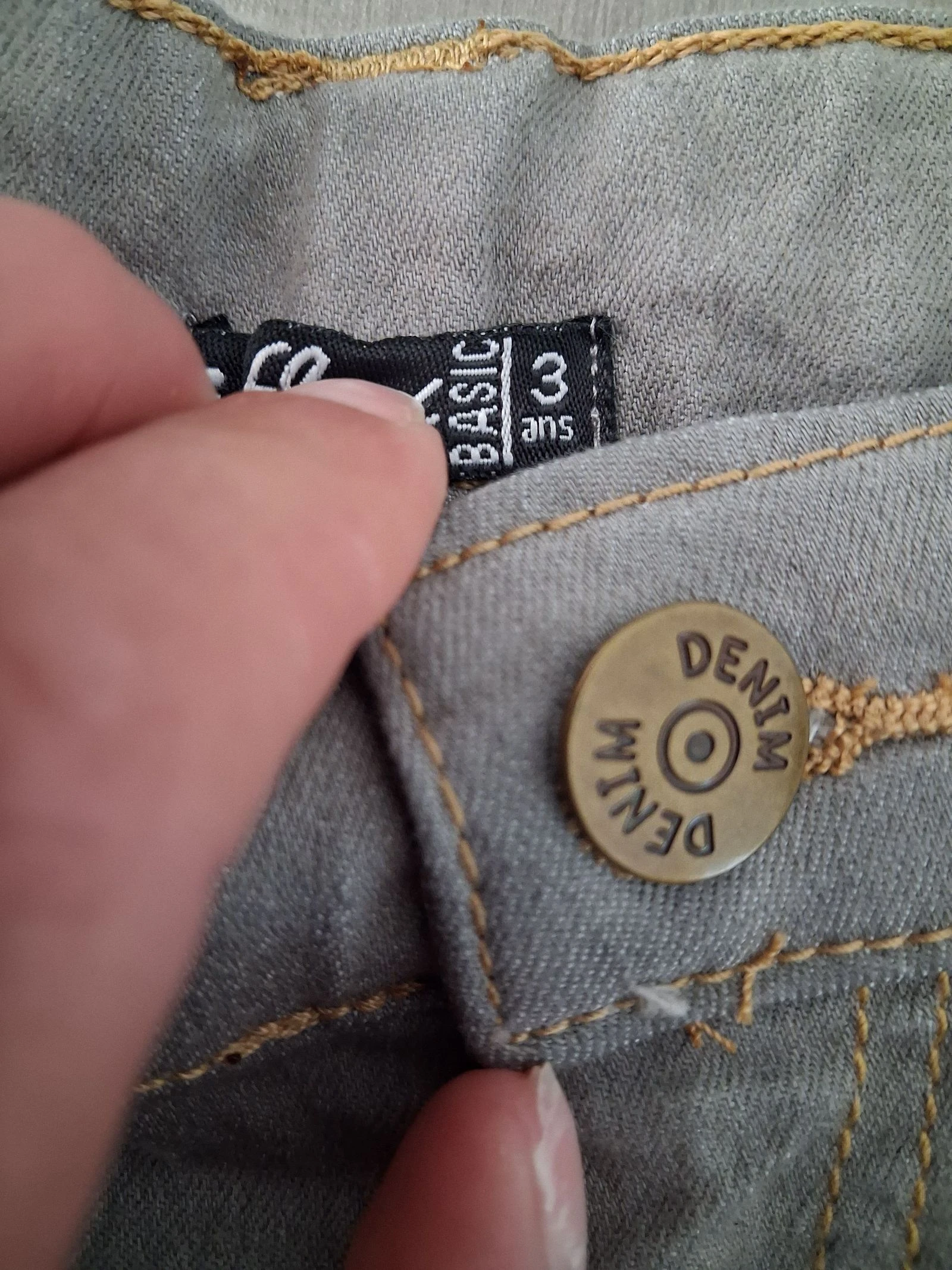 Jeans cinza claro Influx Basic 3 anos – Tamanho ajustável – NOVO – photo 2